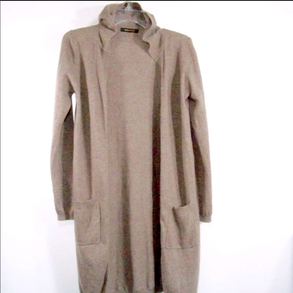 BCBGMaxazria Hooded, Open Cardigan Sweater